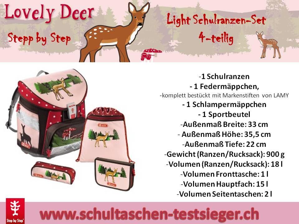 Step by Step LIGHT Schulranzen-Set "Lovely Deer", 