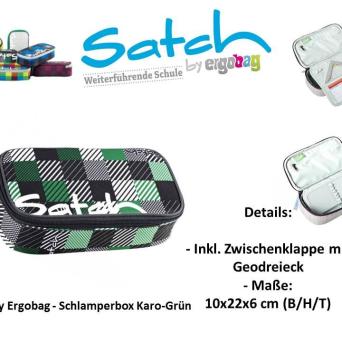 Satch by Ergobag - Schlamperbox Karo-Grün