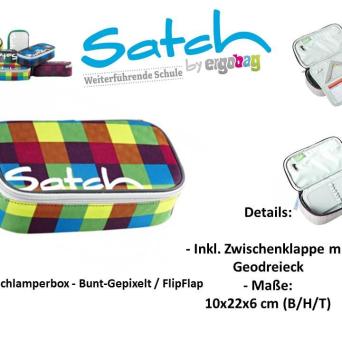 Satch - Schlamperbox - Bunt-Gepixelt / Flip Flap