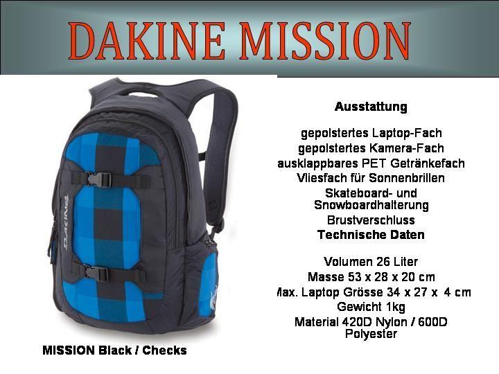 MISSION Black Checks DAKINE Rucksack