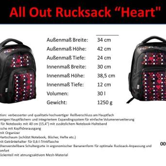 All Out Rucksack "Heart" - neue Konstruktion
