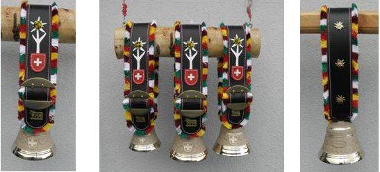 Kleine Bronce Glocke mit Fransenriemen und Wappen,