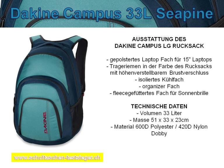 Dakine Campus 33L Seapine Rucksack: