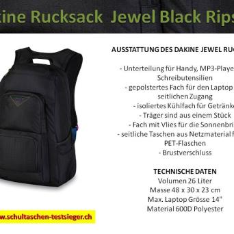 Dakine Rucksack Jewel Black Ripstop 