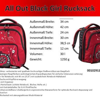 All Out Black Girl Rucksack