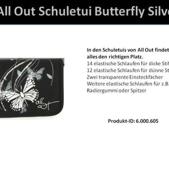 All Out Schuletui Butterfly Silver