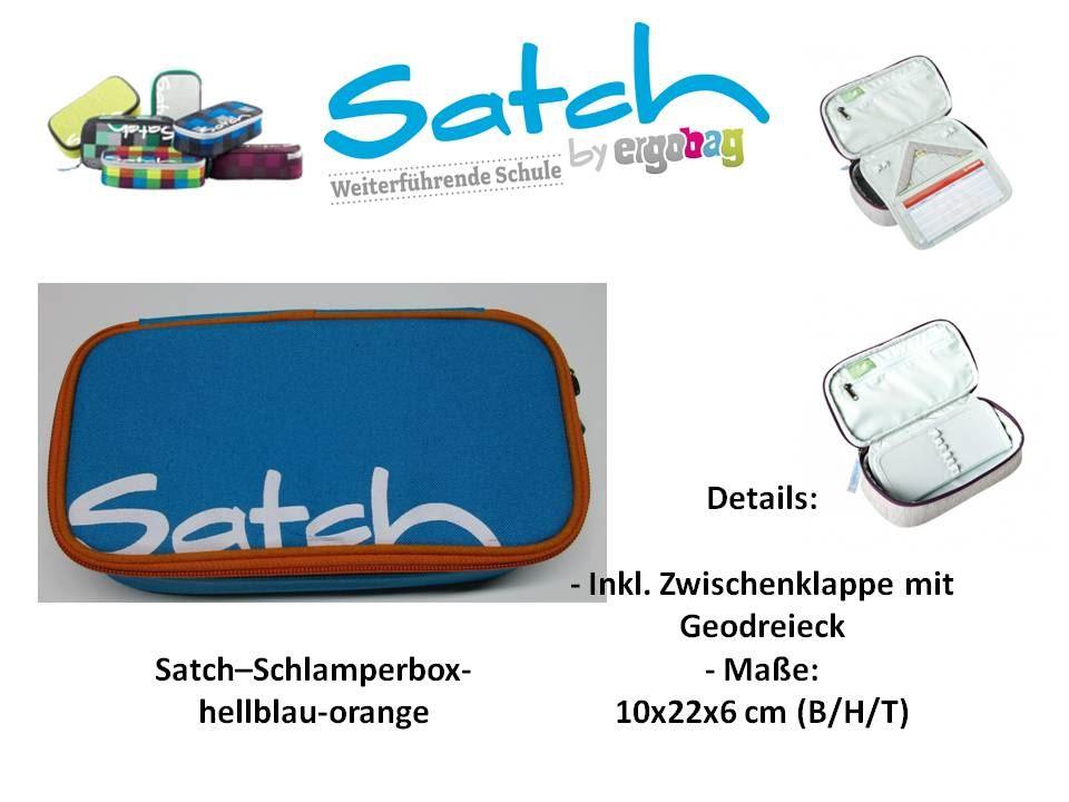 Satch Case hellblau/ orange Schlamperbox