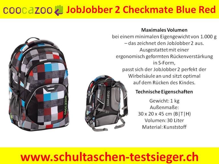 JobJobber2 Checkmate Blue Red Black Coocazoo Schul