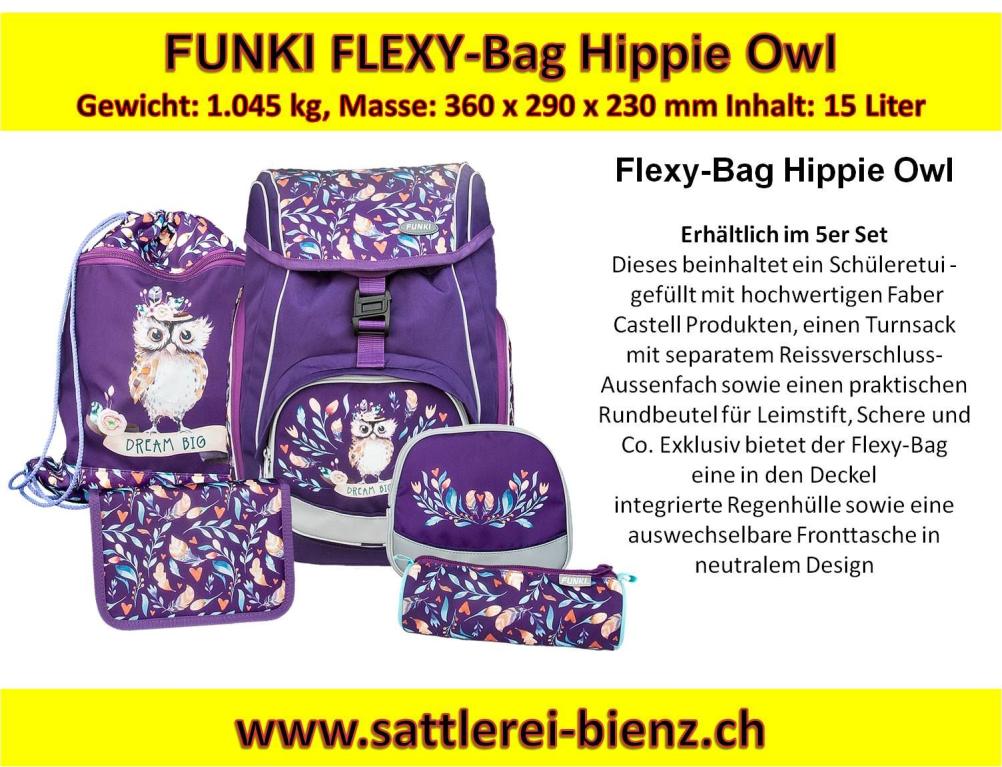 Funki Hippie Owl Flexy-Bag Schultasche