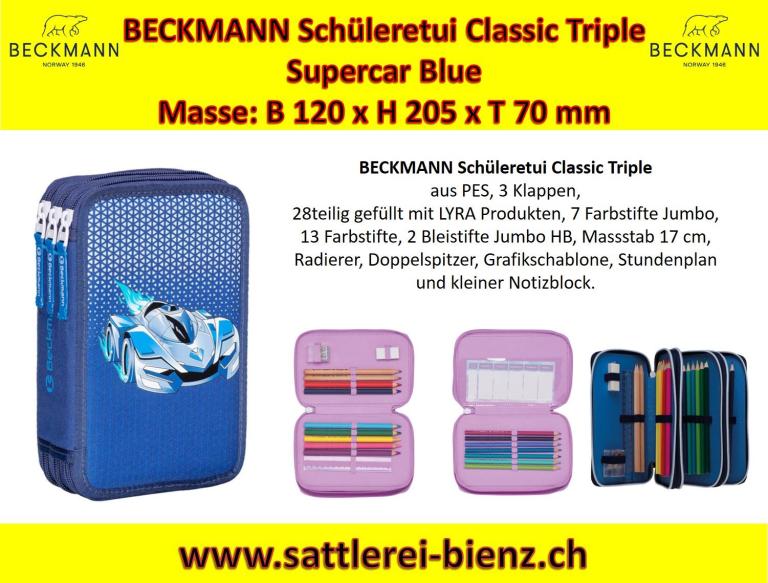 BECKMANN Blue Supercar Schüleretui Classic Triple
