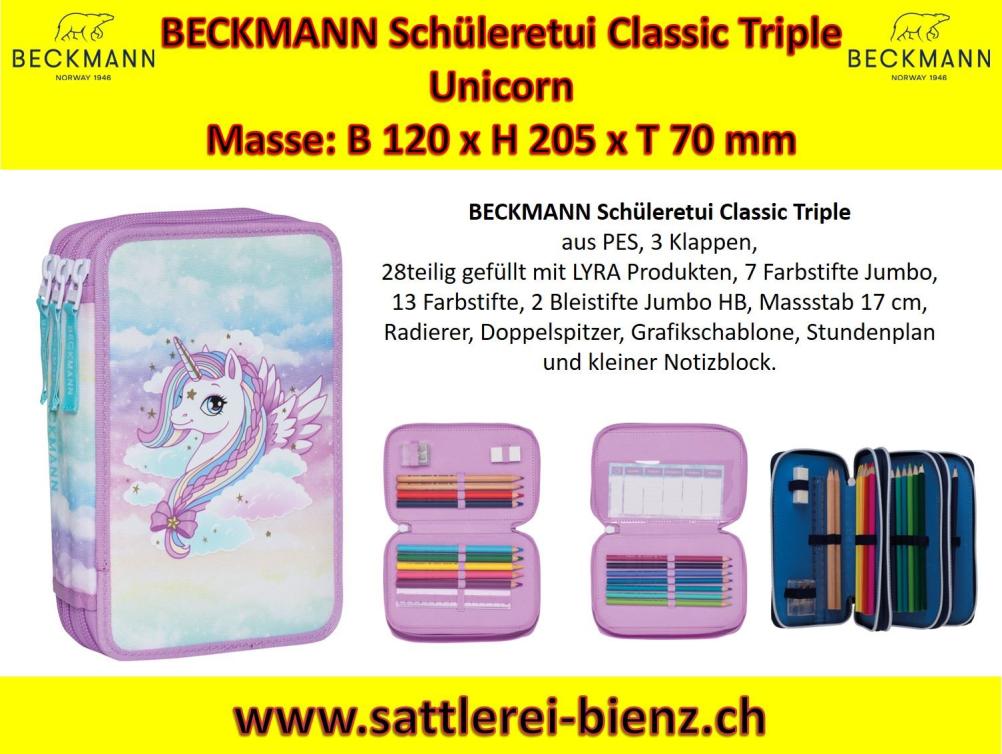 BECKMANN Unicorn Schüleretui Classic Triple