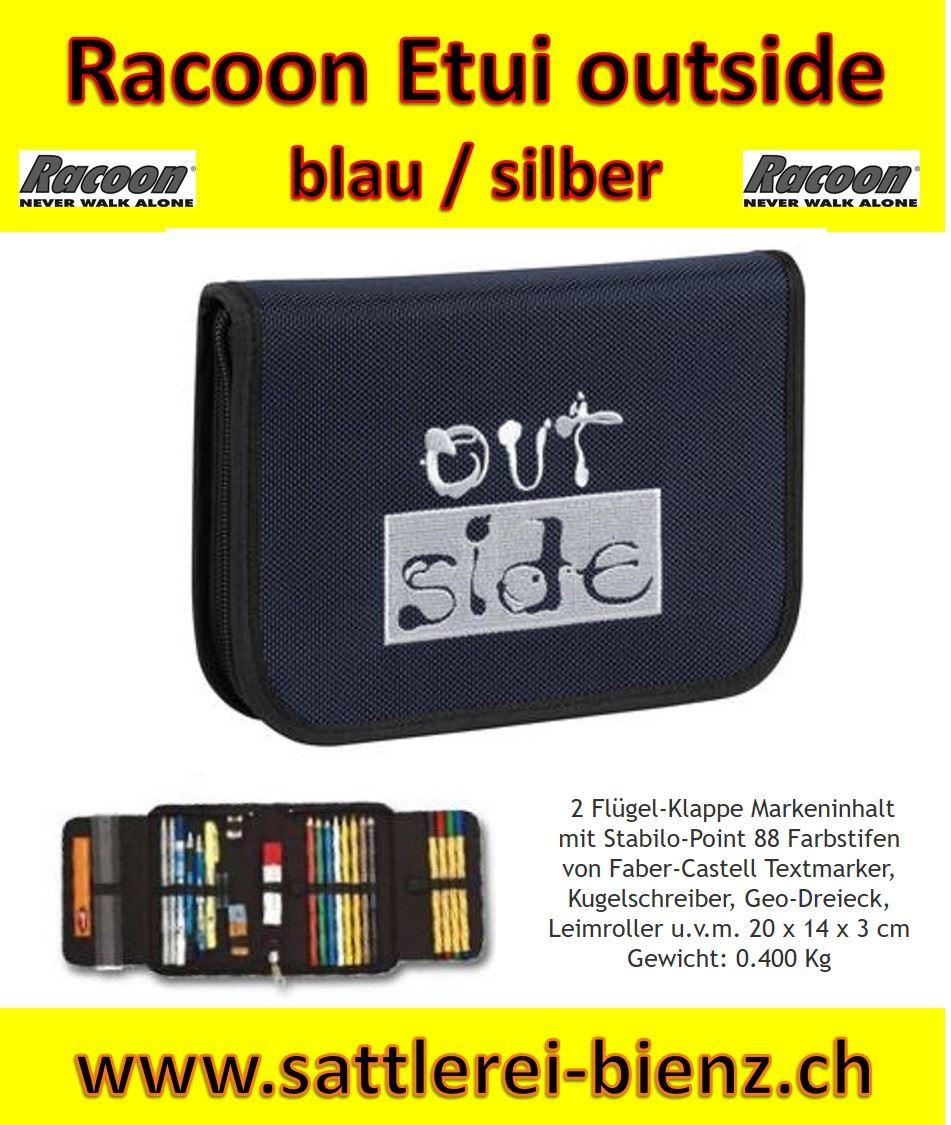 Racoon Etui outside blau-silber