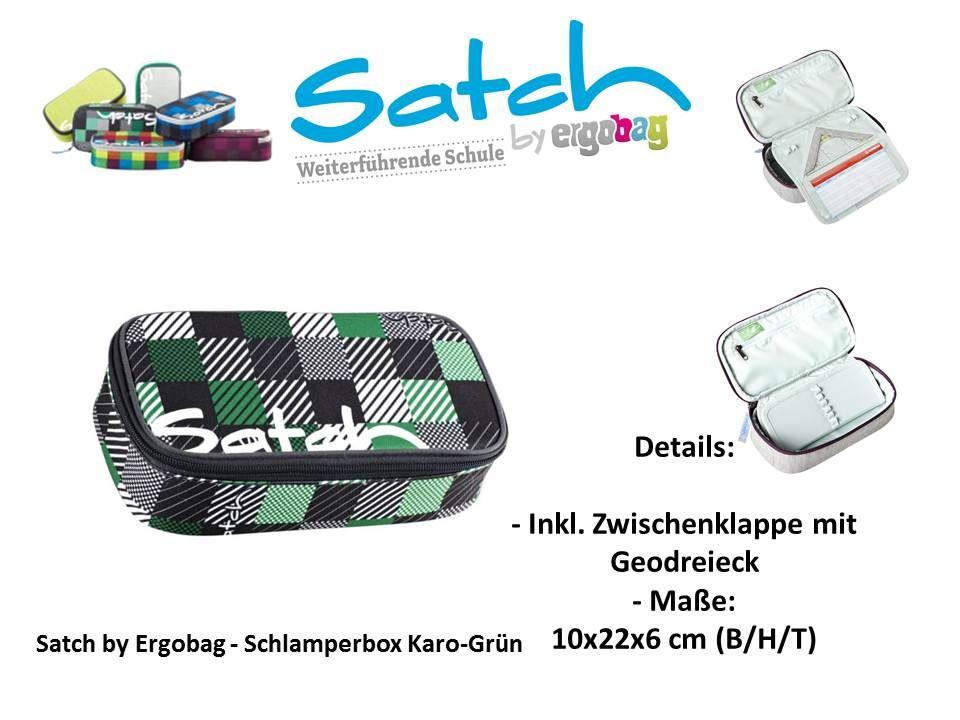 Satch by Ergobag - Schlamperbox Karo-Grün