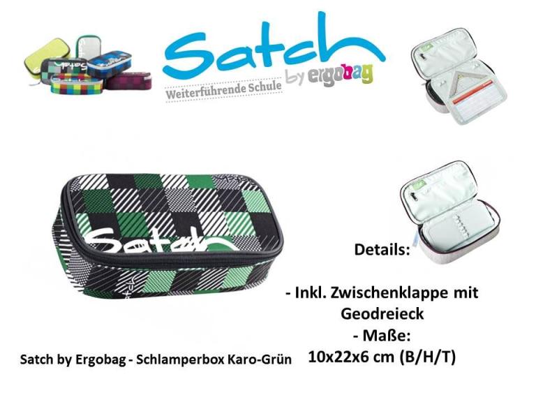 Satch by Ergobag - Schlamperbox Karo-Grün