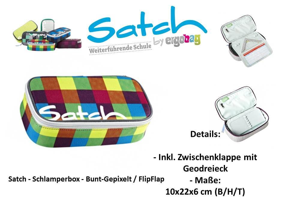 Satch - Schlamperbox - Bunt-Gepixelt / Flip Flap